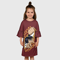 Платье клеш для девочки Приключения ДжоДжо, цвет: 3D-принт — фото 2