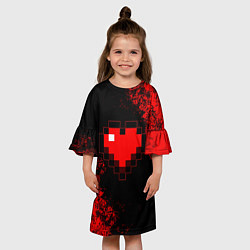 Платье клеш для девочки MINECRAFT HEART, цвет: 3D-принт — фото 2
