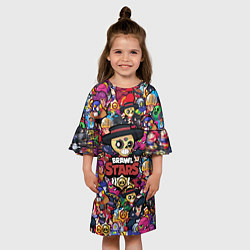 Платье клеш для девочки BRAWL STARS POKO, цвет: 3D-принт — фото 2