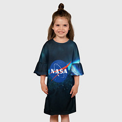 Платье клеш для девочки NASA, цвет: 3D-принт — фото 2