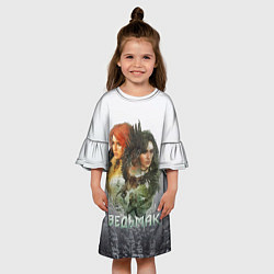 Платье клеш для девочки Ведьмак: Трис и Йеннифер, цвет: 3D-принт — фото 2