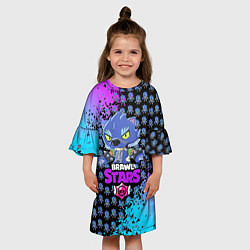 Платье клеш для девочки BRAWL STARS LEON ОБОРОТЕНЬ, цвет: 3D-принт — фото 2