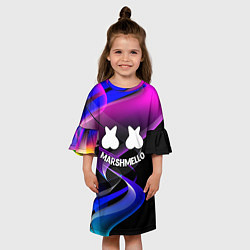 Платье клеш для девочки МАРШМЕЛЛОУ, цвет: 3D-принт — фото 2