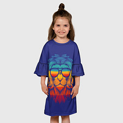 Платье клеш для девочки LION1, цвет: 3D-принт — фото 2