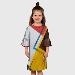 Платье клеш для девочки Геометрия, цвет: 3D-принт — фото 2