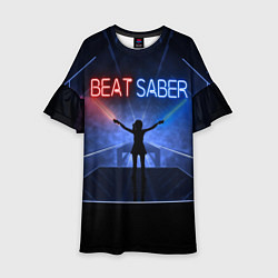Платье клеш для девочки Beat Saber, цвет: 3D-принт