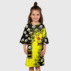 Платье клеш для девочки Brawl Stars леон, цвет: 3D-принт — фото 2