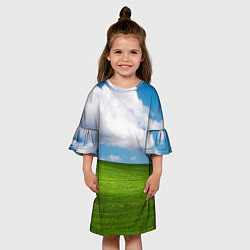 Платье клеш для девочки Заставка Windows, цвет: 3D-принт — фото 2