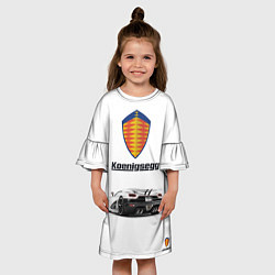 Платье клеш для девочки Koenigsegg, цвет: 3D-принт — фото 2