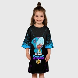 Платье клеш для девочки BRAWL STARS LEON SHARK,, цвет: 3D-принт — фото 2