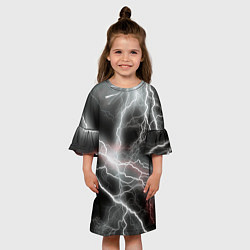 Платье клеш для девочки Молния, цвет: 3D-принт — фото 2