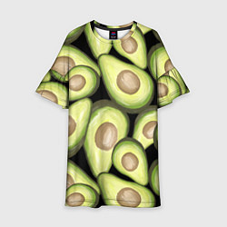 Платье клеш для девочки Avocado background, цвет: 3D-принт