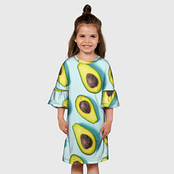 Платье клеш для девочки АВОКАДО, цвет: 3D-принт — фото 2