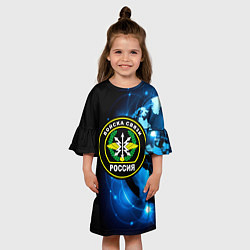 Платье клеш для девочки Войска связи, цвет: 3D-принт — фото 2