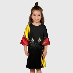 Платье клеш для девочки Грозовой кошак, цвет: 3D-принт — фото 2
