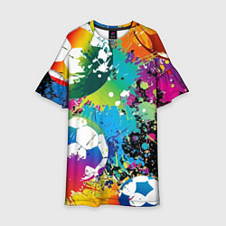 Платье клеш для девочки Football Paints, цвет: 3D-принт