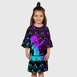 Платье клеш для девочки FORTNITE X MARSHMELLO, цвет: 3D-принт — фото 2