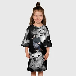Платье клеш для девочки Ворон, цвет: 3D-принт — фото 2