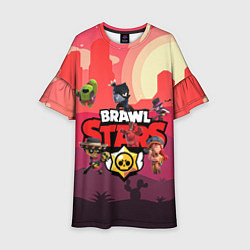 Платье клеш для девочки Brawl Stars, цвет: 3D-принт