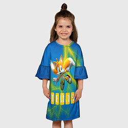 Платье клеш для девочки Sonic - Майлз Тейлз, цвет: 3D-принт — фото 2
