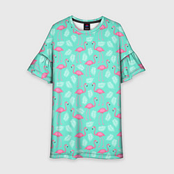 Платье клеш для девочки Flamingo, цвет: 3D-принт