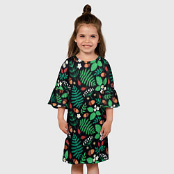 Платье клеш для девочки Forest leaves, цвет: 3D-принт — фото 2