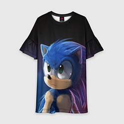Платье клеш для девочки SONIC, цвет: 3D-принт