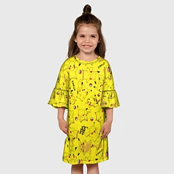 Платье клеш для девочки ПИКАЧУ, цвет: 3D-принт — фото 2