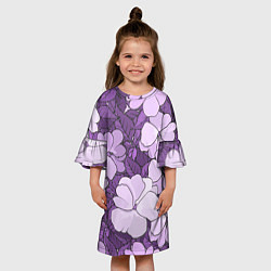 Платье клеш для девочки Цветы, цвет: 3D-принт — фото 2