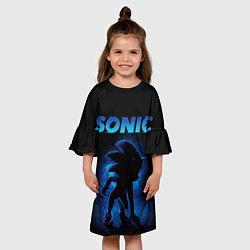 Платье клеш для девочки Sonic in shadow, цвет: 3D-принт — фото 2
