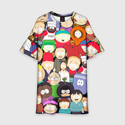 Платье клеш для девочки South Park персонажи, цвет: 3D-принт