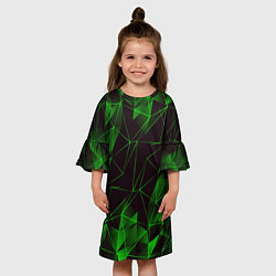 Платье клеш для девочки GREEN STRIPES, цвет: 3D-принт — фото 2
