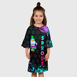 Платье клеш для девочки BRAWL STARS SPROUT 25, цвет: 3D-принт — фото 2