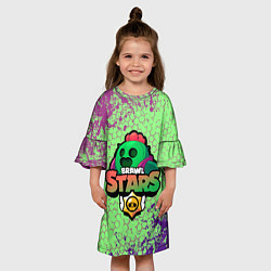 Платье клеш для девочки Brawl Stars Spike, цвет: 3D-принт — фото 2