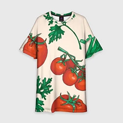 Платье клеш для девочки Летние овощи, цвет: 3D-принт