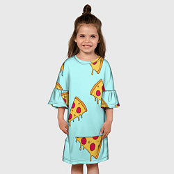 Платье клеш для девочки Ароматная пицца, цвет: 3D-принт — фото 2