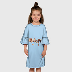 Платье клеш для девочки Совы на ветке, цвет: 3D-принт — фото 2