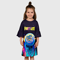 Платье клеш для девочки Astro Jack Fortnite, цвет: 3D-принт — фото 2