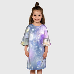 Платье клеш для девочки Звездное небо, цвет: 3D-принт — фото 2