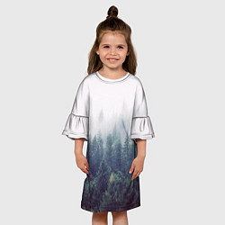 Платье клеш для девочки Сибирский лес, цвет: 3D-принт — фото 2