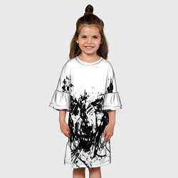 Платье клеш для девочки Зверь, цвет: 3D-принт — фото 2