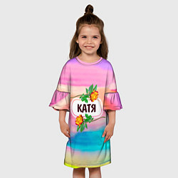 Платье клеш для девочки Катя, цвет: 3D-принт — фото 2