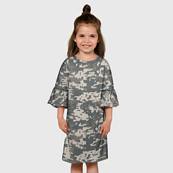 Платье клеш для девочки Цифровой камуфляж, цвет: 3D-принт — фото 2