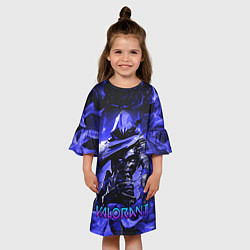 Платье клеш для девочки VALORANT OMEN, цвет: 3D-принт — фото 2