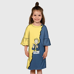 Платье клеш для девочки Fallout logo boy, цвет: 3D-принт — фото 2