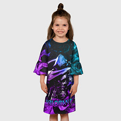 Платье клеш для девочки VALORANT OMEN, цвет: 3D-принт — фото 2