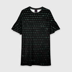 Платье клеш для девочки Текстура геометрия ромбы черны, цвет: 3D-принт