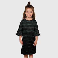 Платье клеш для девочки Текстура геометрия ромбы черны, цвет: 3D-принт — фото 2