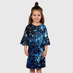 Платье клеш для девочки Абстракция жидкость, цвет: 3D-принт — фото 2