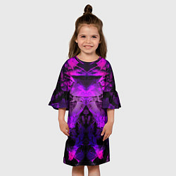 Платье клеш для девочки Абстракция,пришелиц,космос,100, цвет: 3D-принт — фото 2